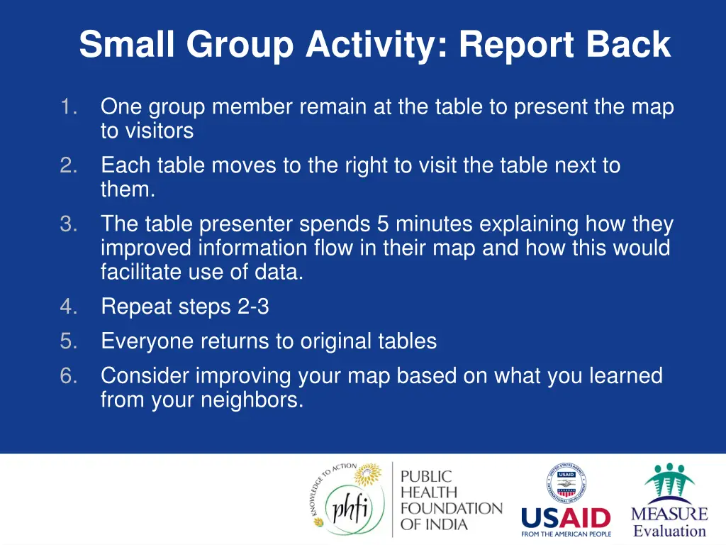 small group activity report back