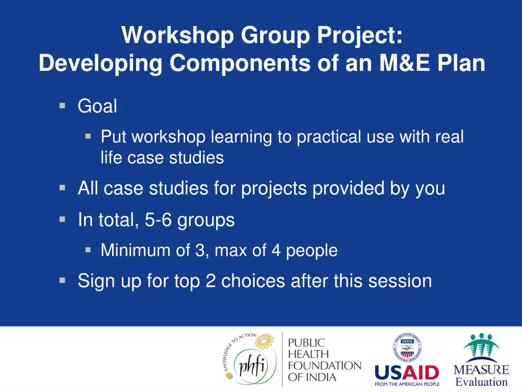 workshop group project developing components