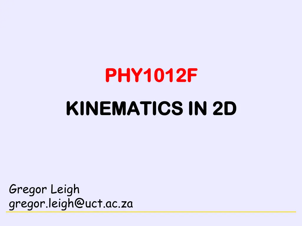 motion in a plane
