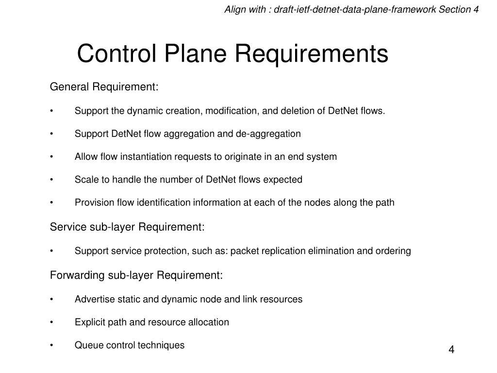 align with draft ietf detnet data plane framework