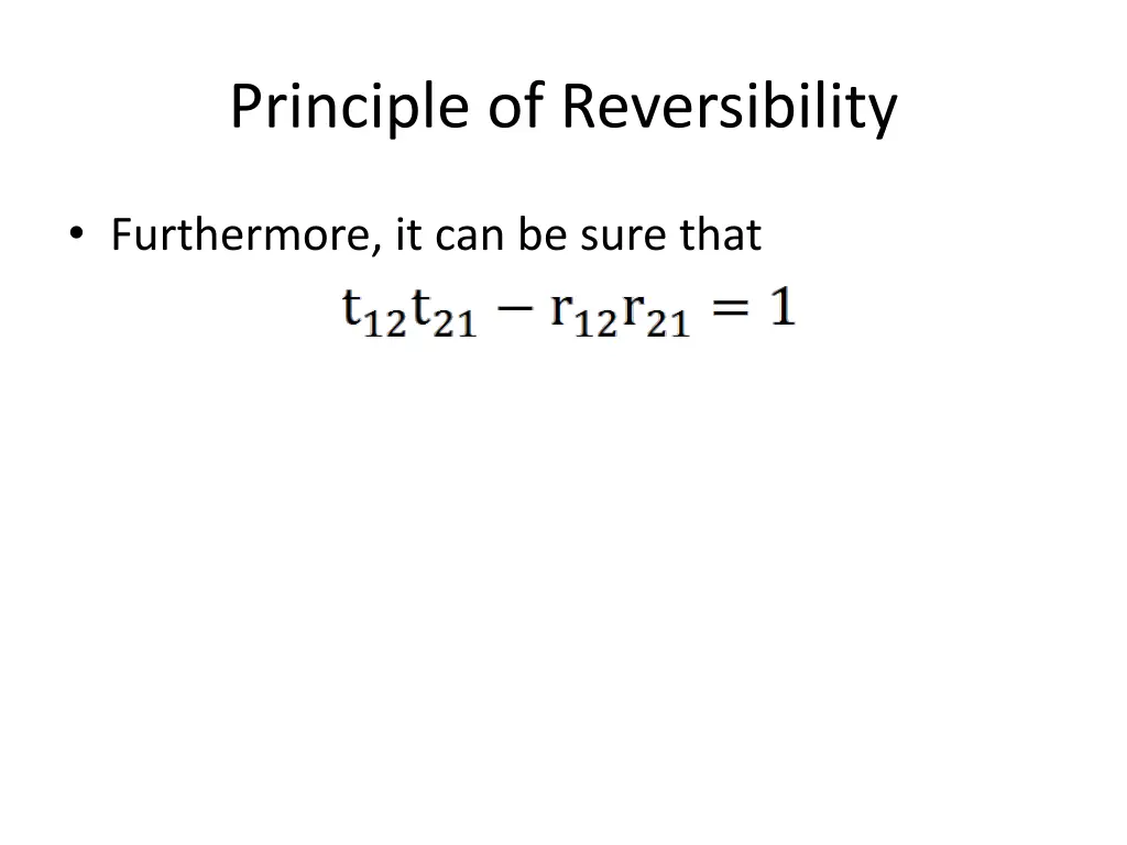 principle of reversibility 1