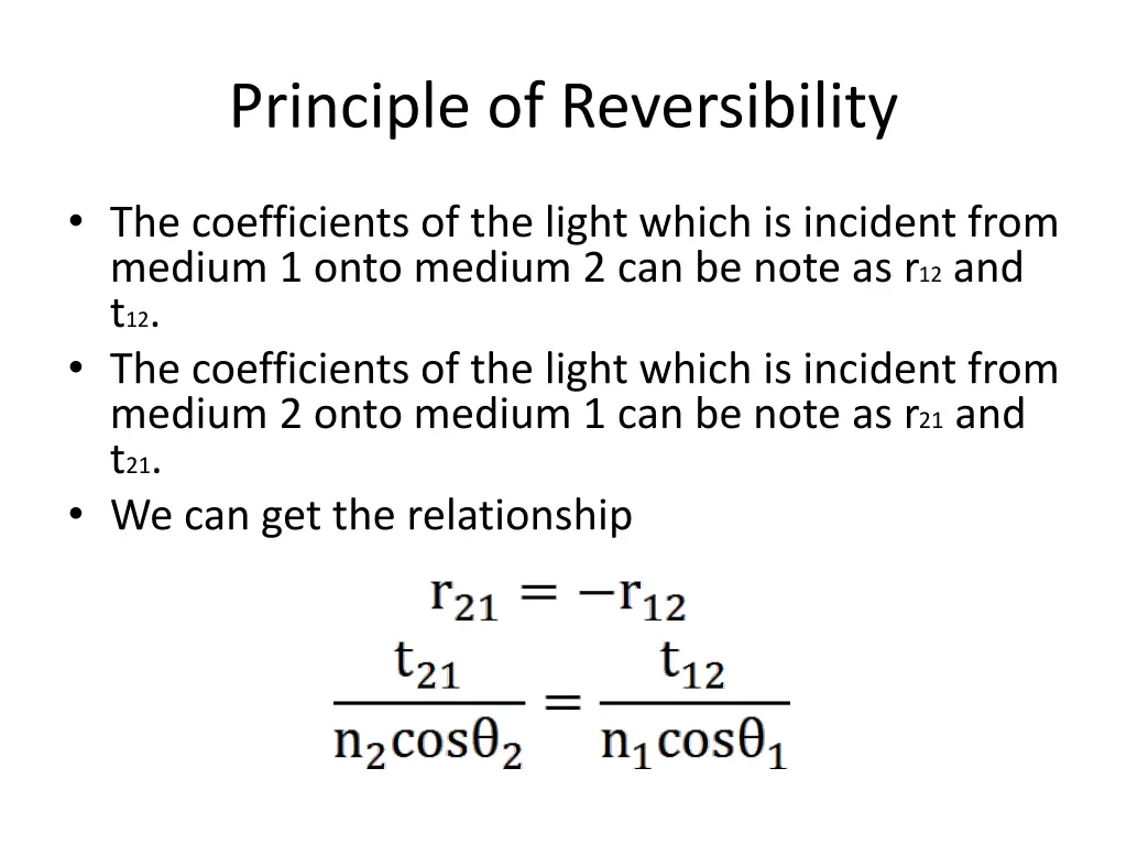 principle of reversibility