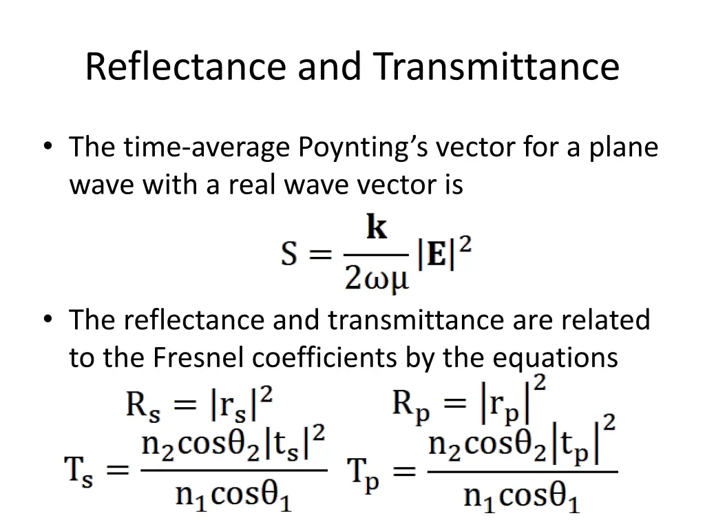 reflectance and transmittance 2