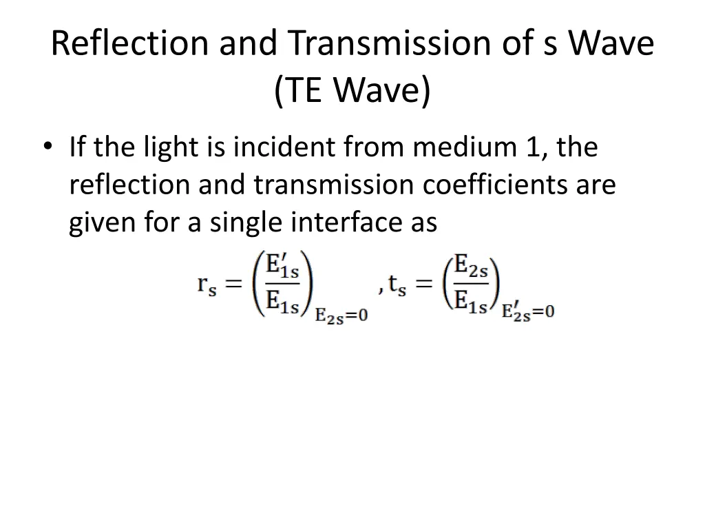 reflection and transmission of s wave te wave 3