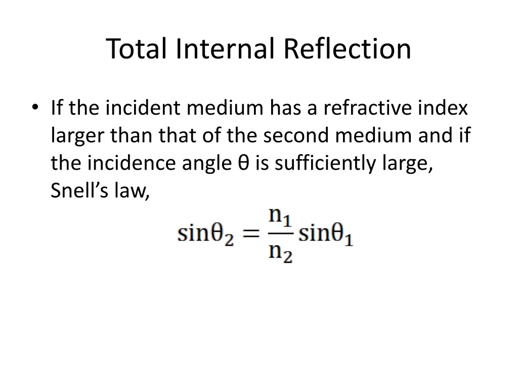 total internal reflection