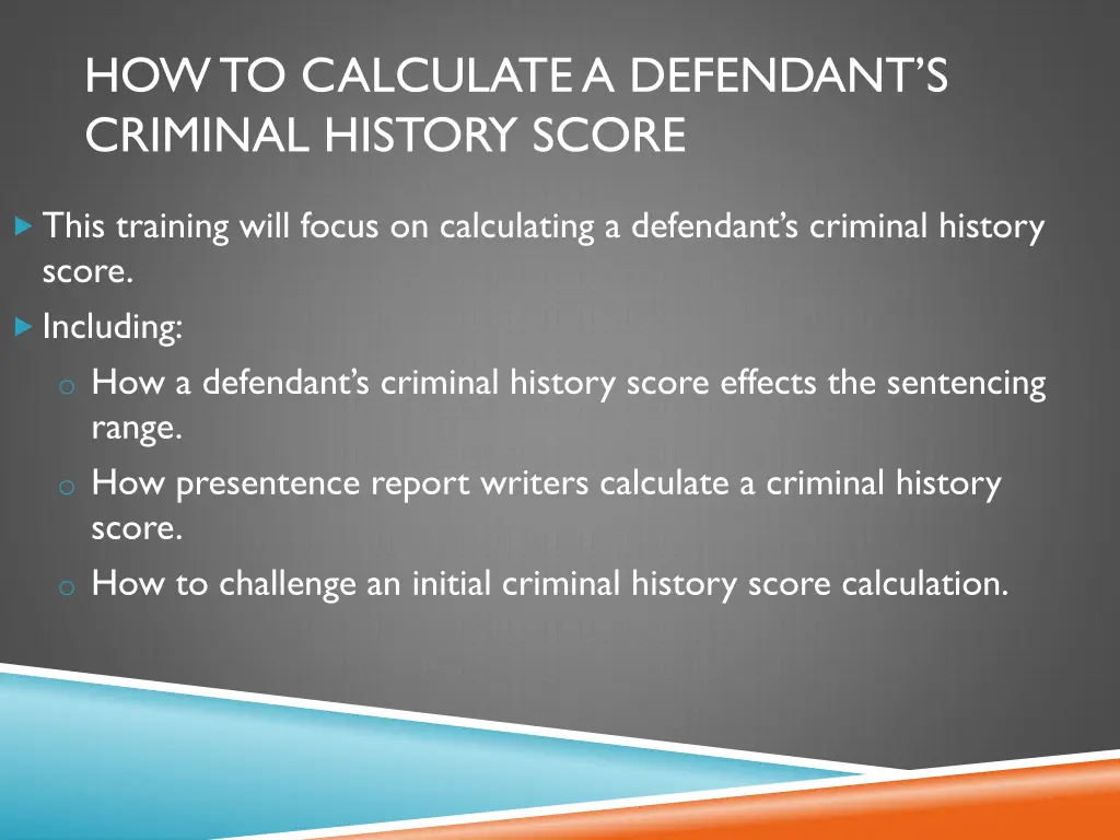 how to calculate a defendant s criminal history