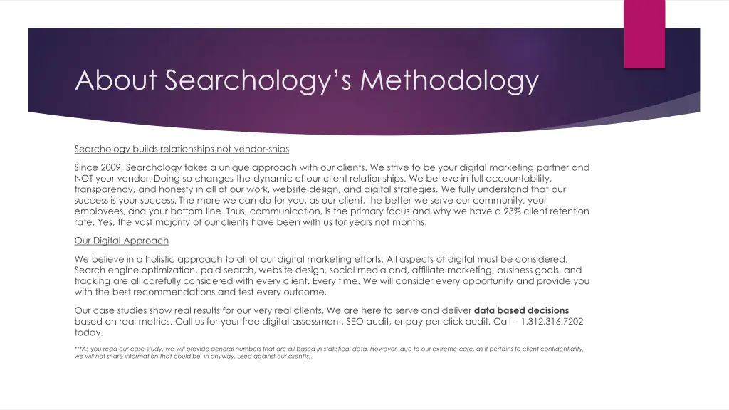 about searchology s methodology