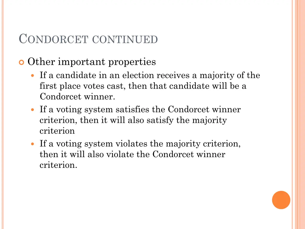 c ondorcet continued