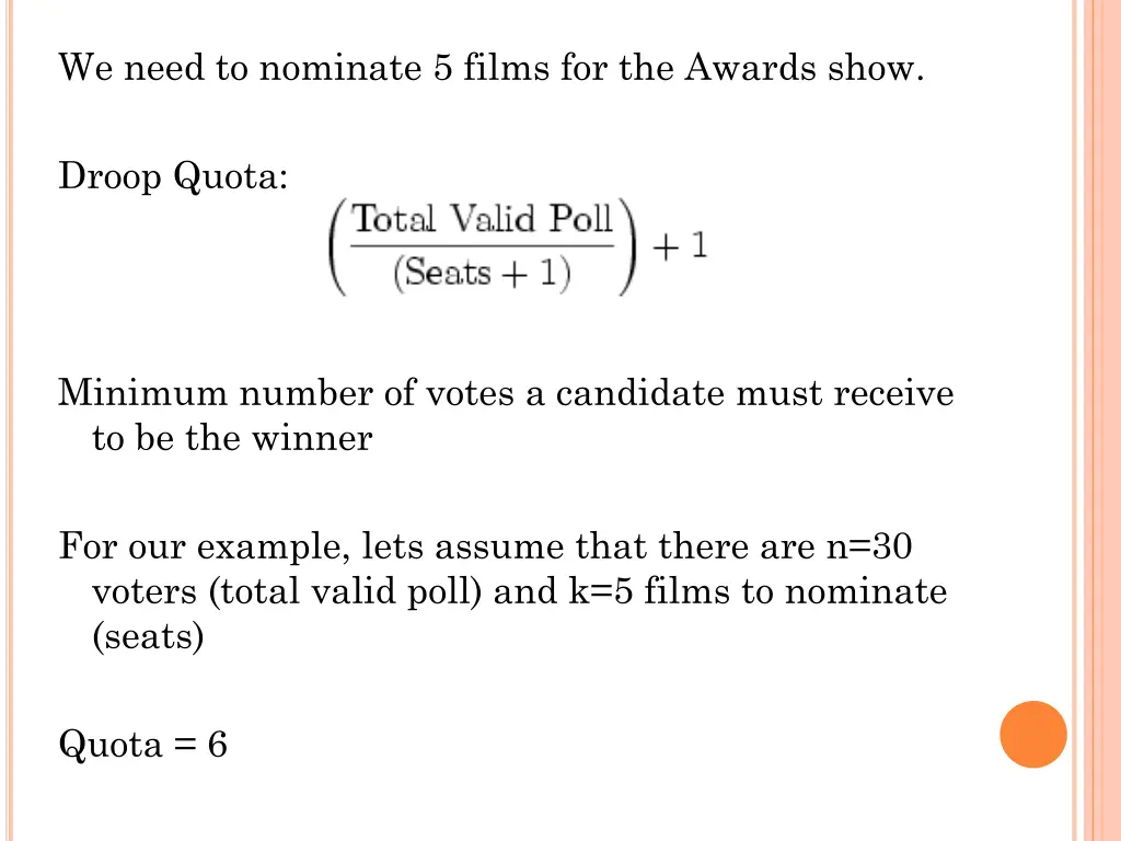 we need to nominate 5 films for the awards show