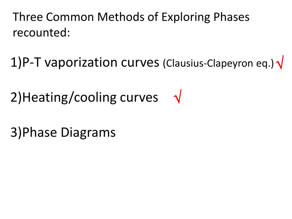 three common methods of exploring phases recounted 1