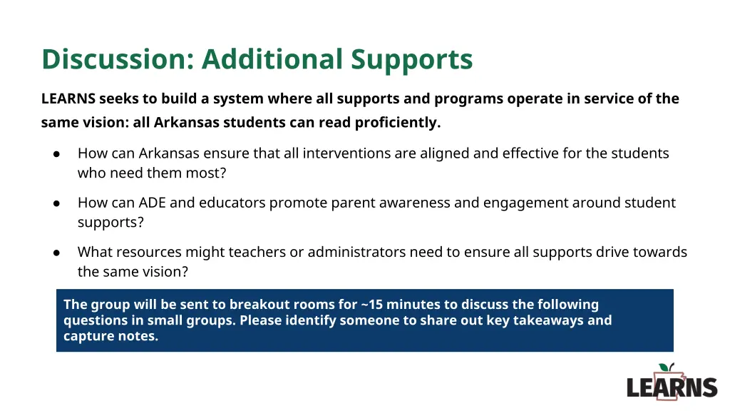 discussion additional supports
