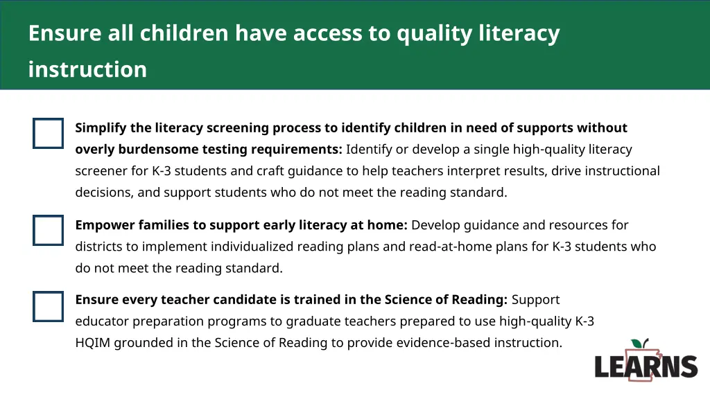 ensure all children have access to quality 1