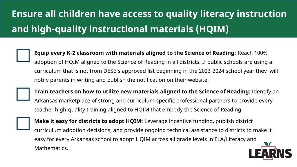 ensure all children have access to quality