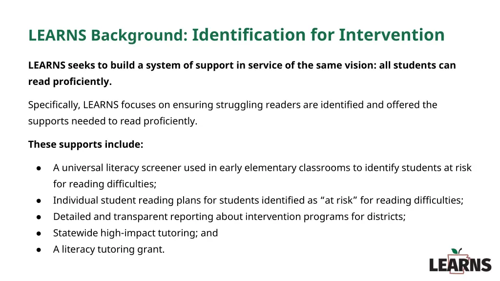 learns background identification for intervention