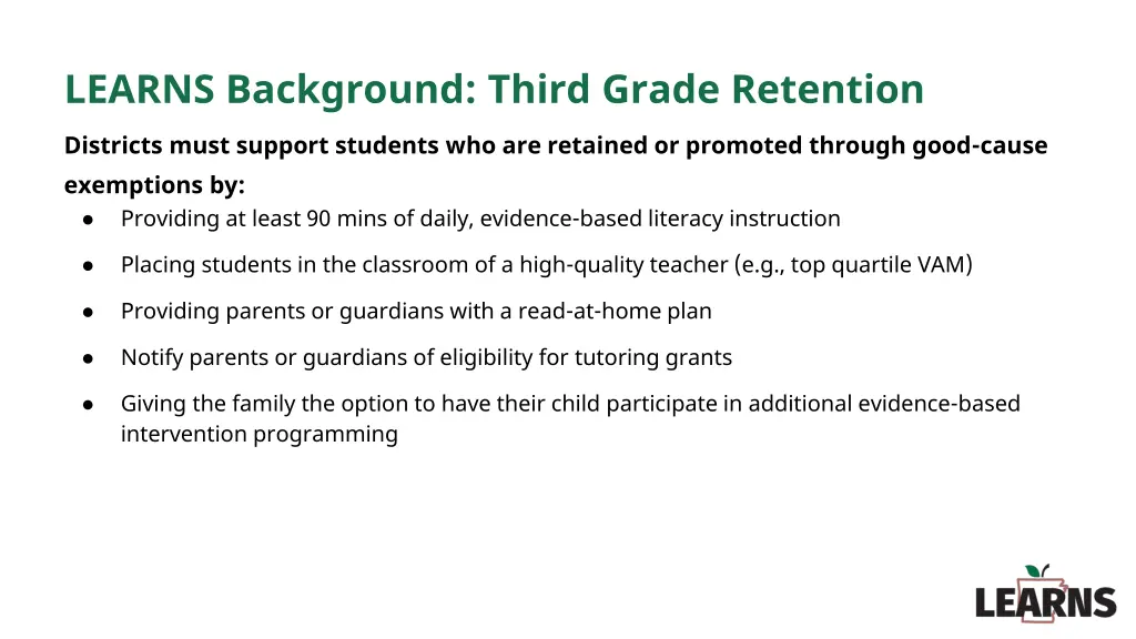 learns background third grade retention 1