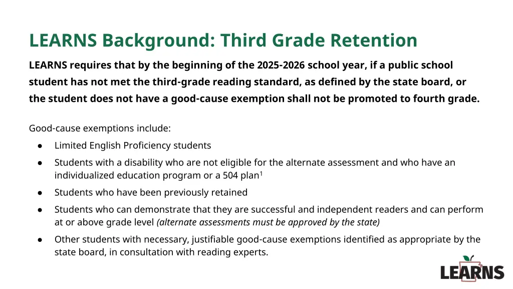 learns background third grade retention