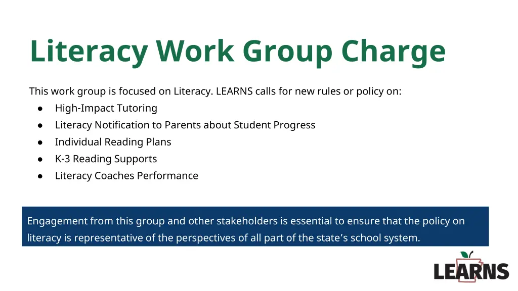 literacy work group charge 2