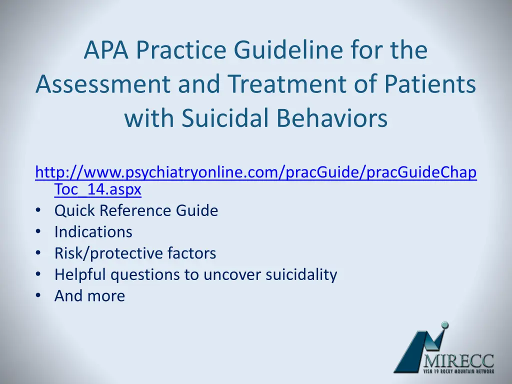 apa practice guideline for the assessment