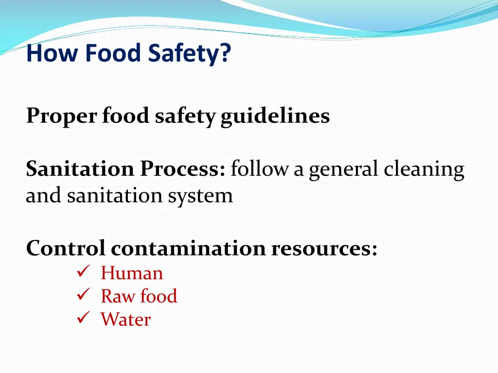 how food safety