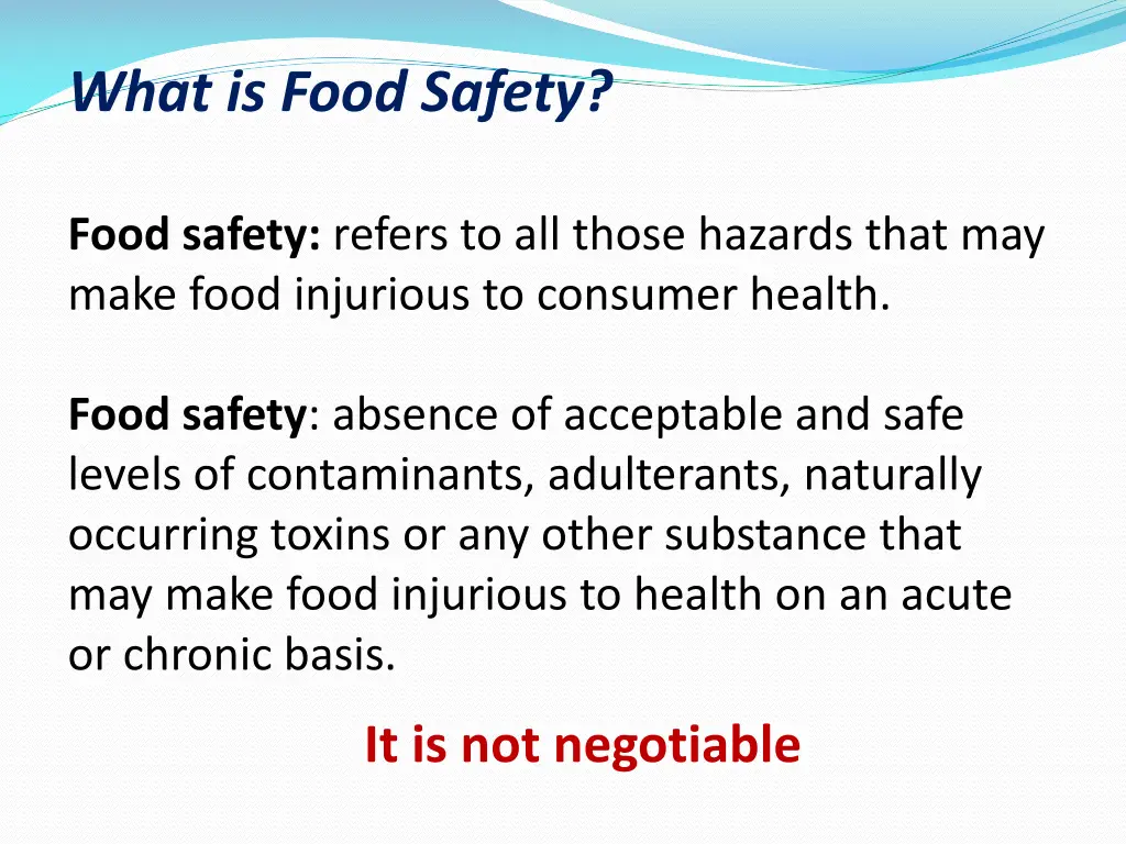 what is food safety