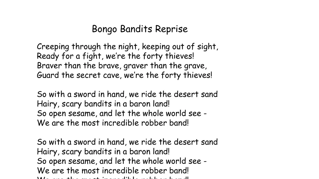 bongo bandits reprise