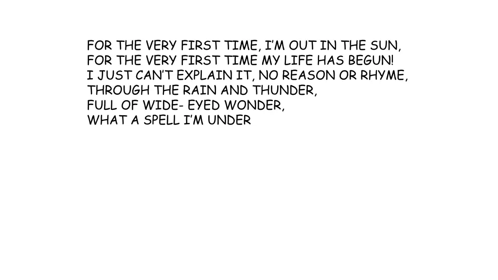 for the very first time 1