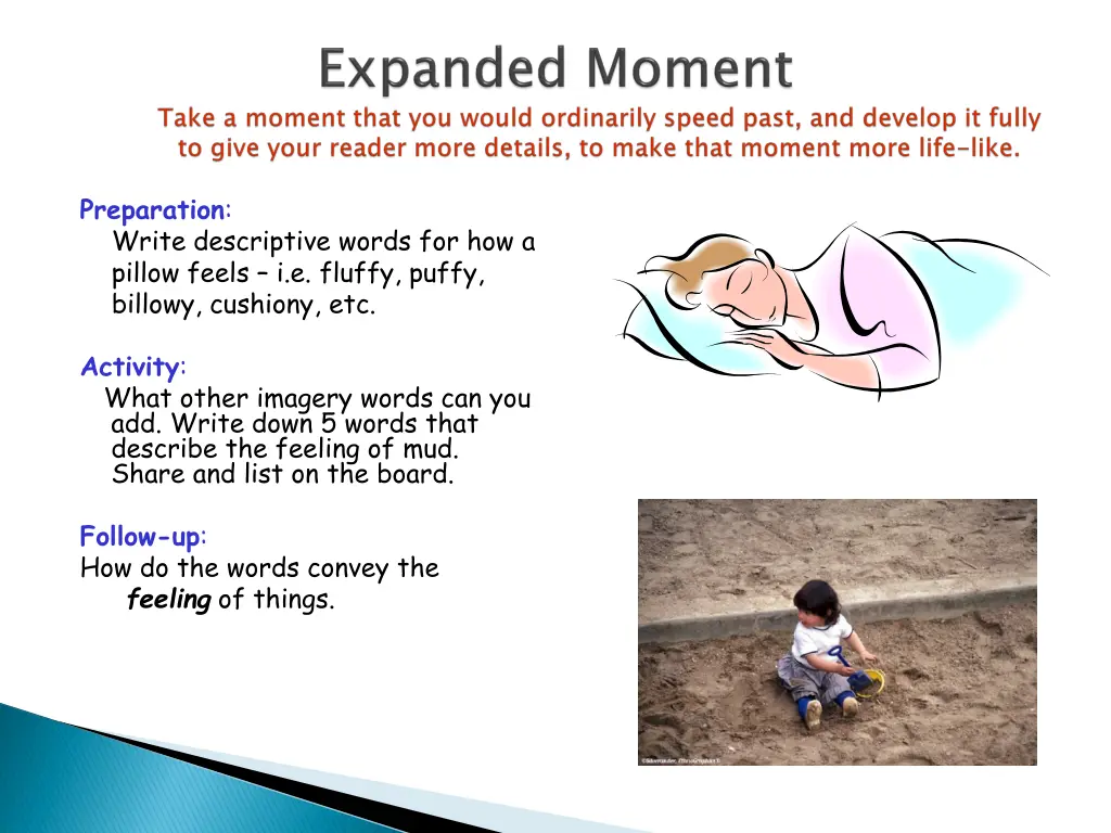 preparation write descriptive words