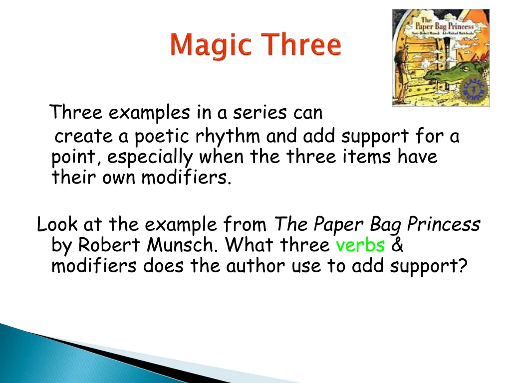 three examples in a series can create a poetic
