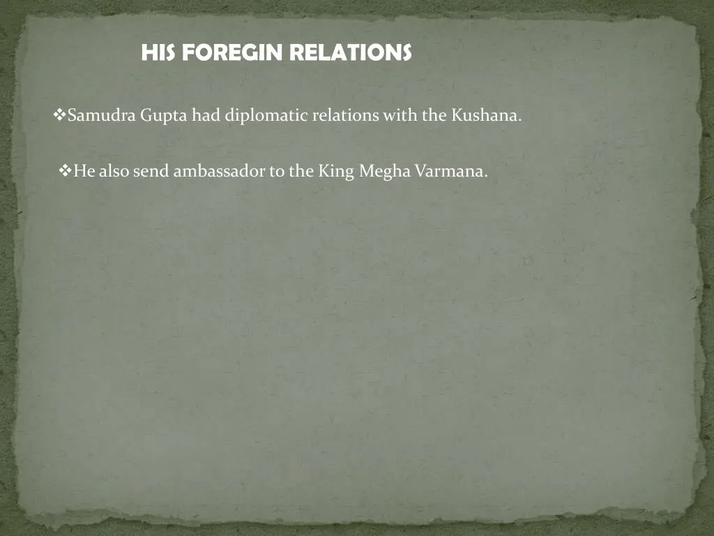 his foregin relations