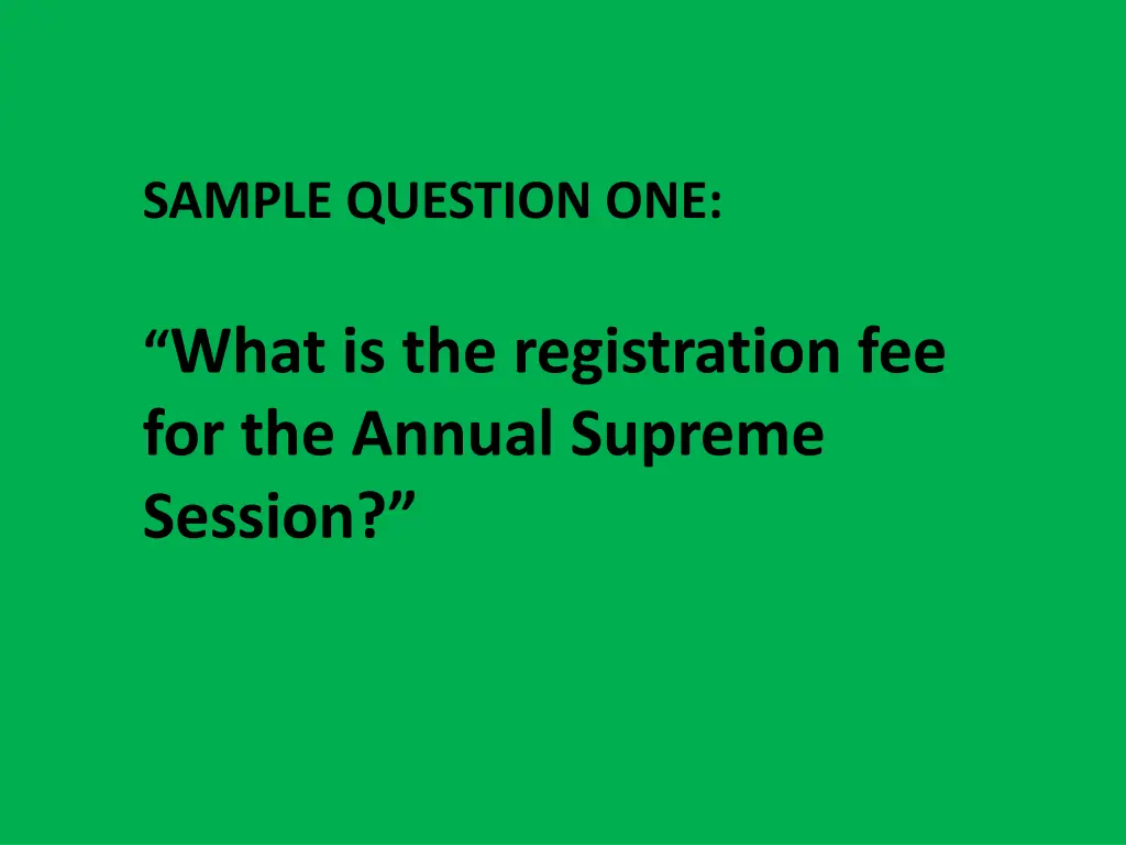 sample question one
