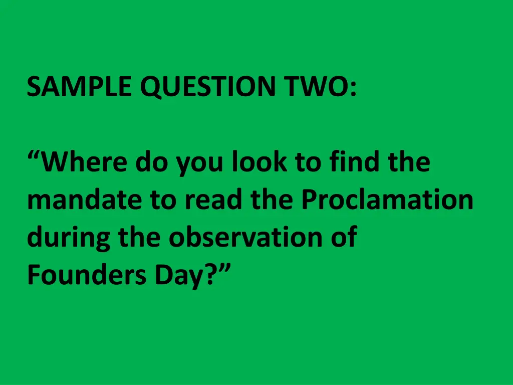 sample question two