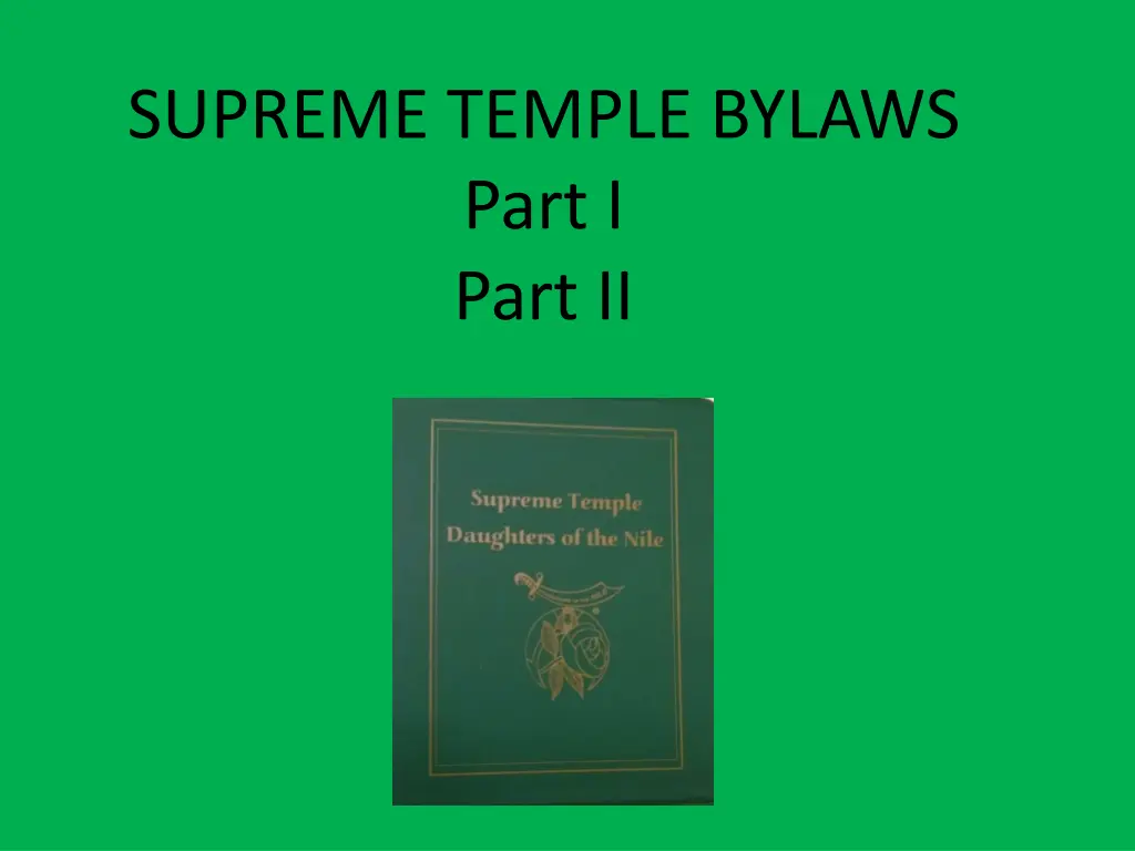 supreme temple bylaws part i part ii