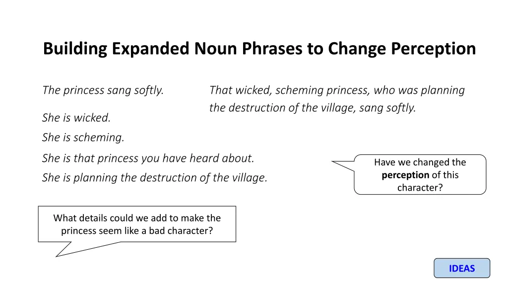 building expanded noun phrases to change 1