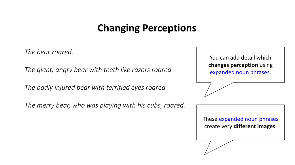 changing perceptions