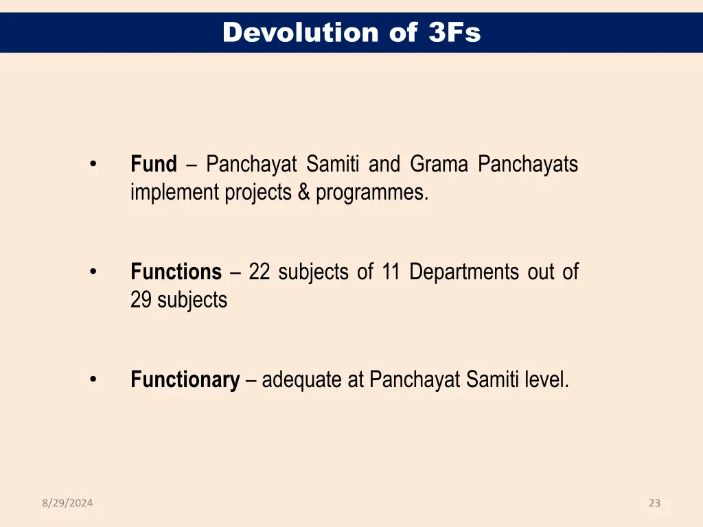 devolution of 3fs