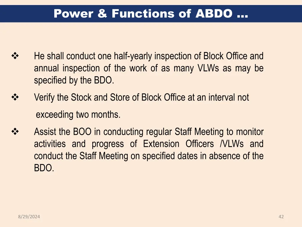 power functions of abdo