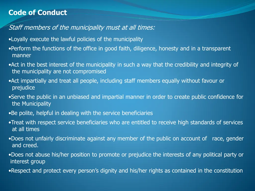 code of conduct