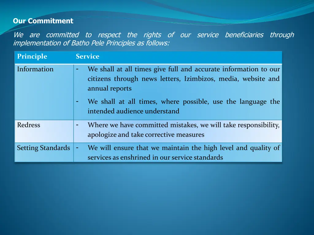 our commitment 2