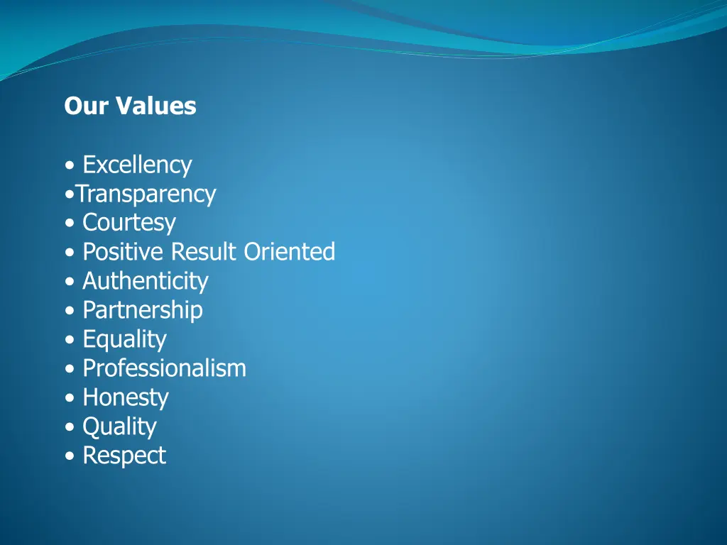 our values