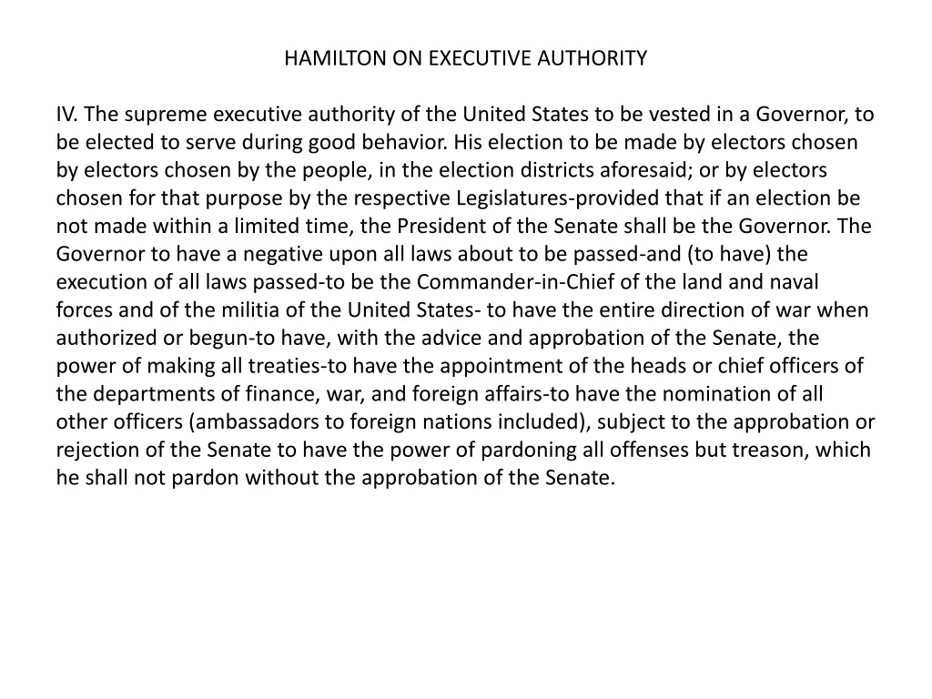 hamilton on executive authority