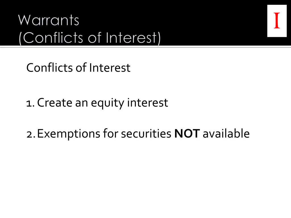 conflicts of interest 1
