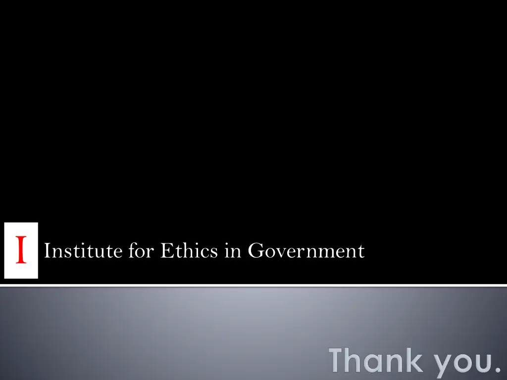 i institute for ethics in government