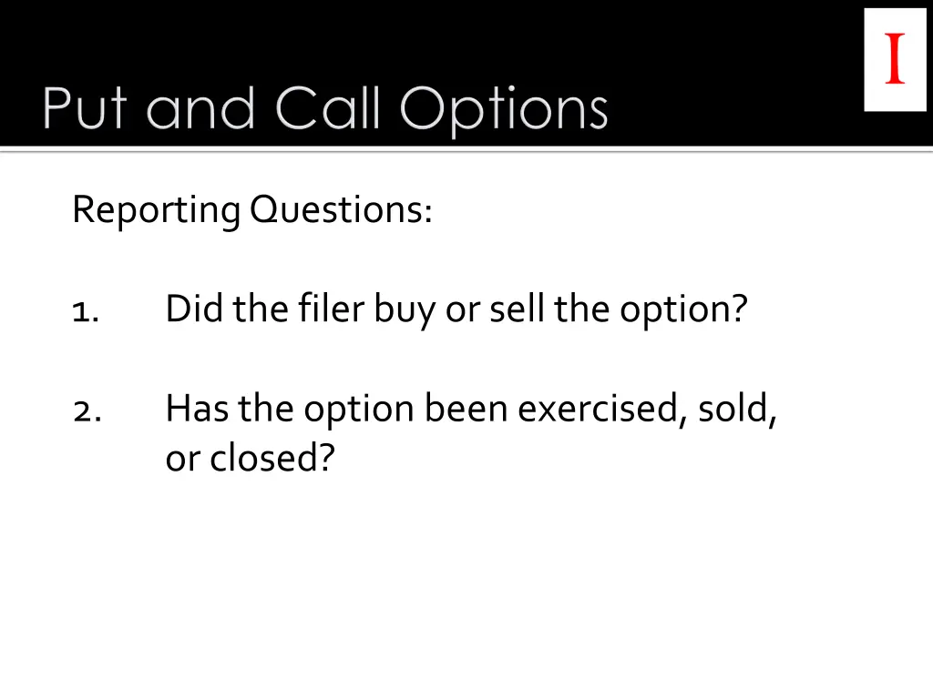 reporting questions