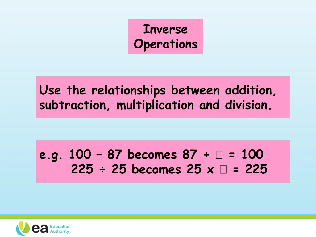 inverse operations