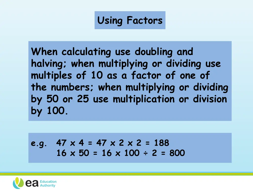 using factors