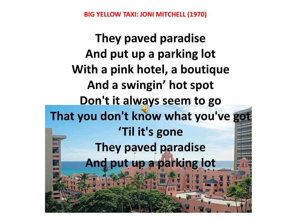 big yellow taxi joni mitchell 1970