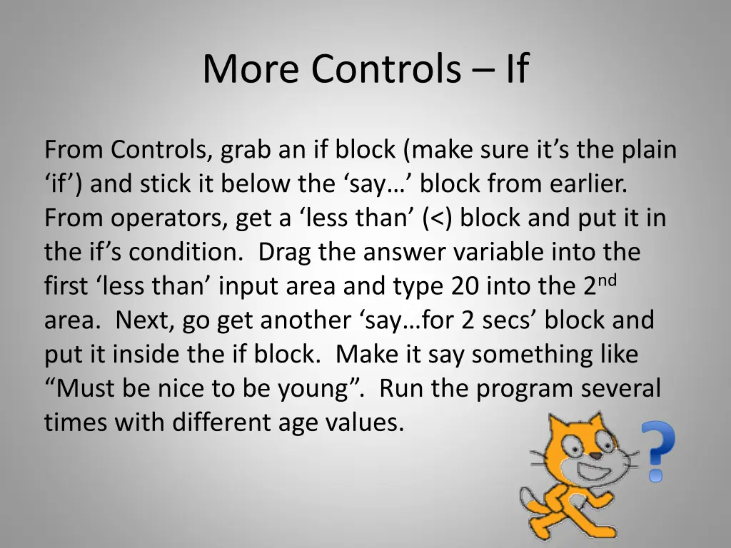 more controls if 1