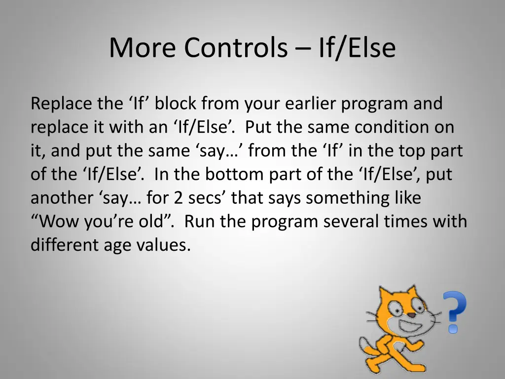 more controls if else 1