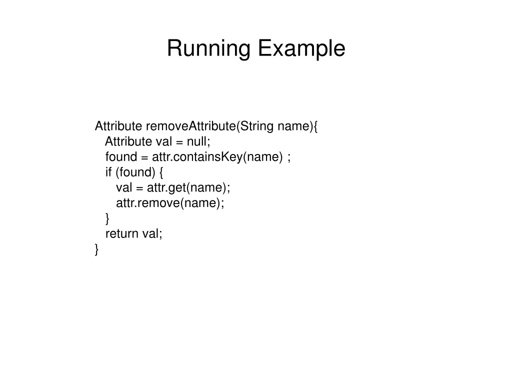 running example