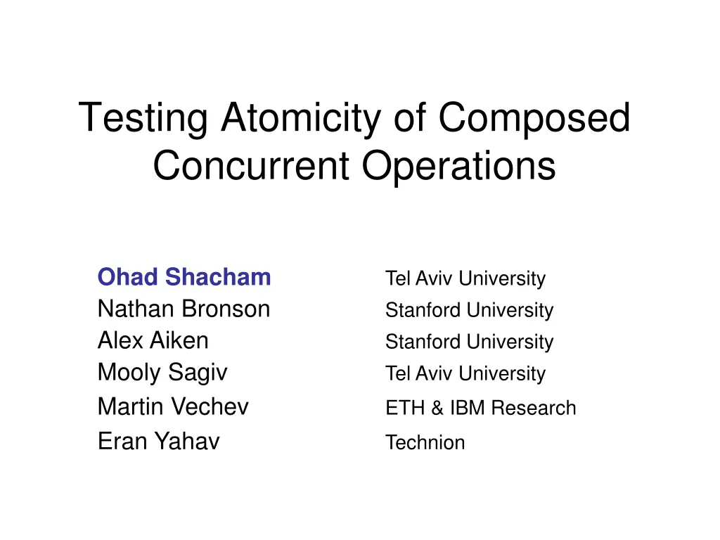 testing atomicity of composed concurrent